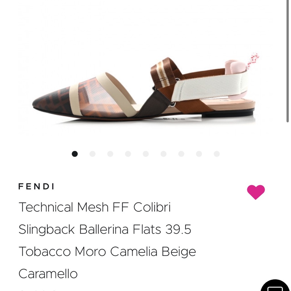 Fendi Mesh Slingback Ballerina Flats